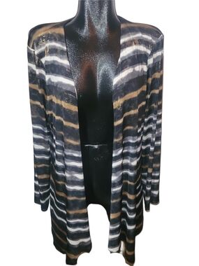 Frank Lyman Striped Open-Front Women's Cardigan Sweater Size 20